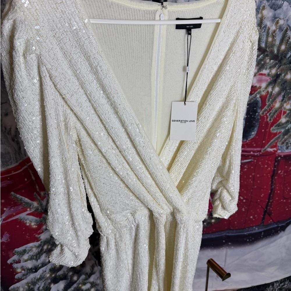 Allegra Sequin White Romper NWT Size XXS - Picture 12 of 14